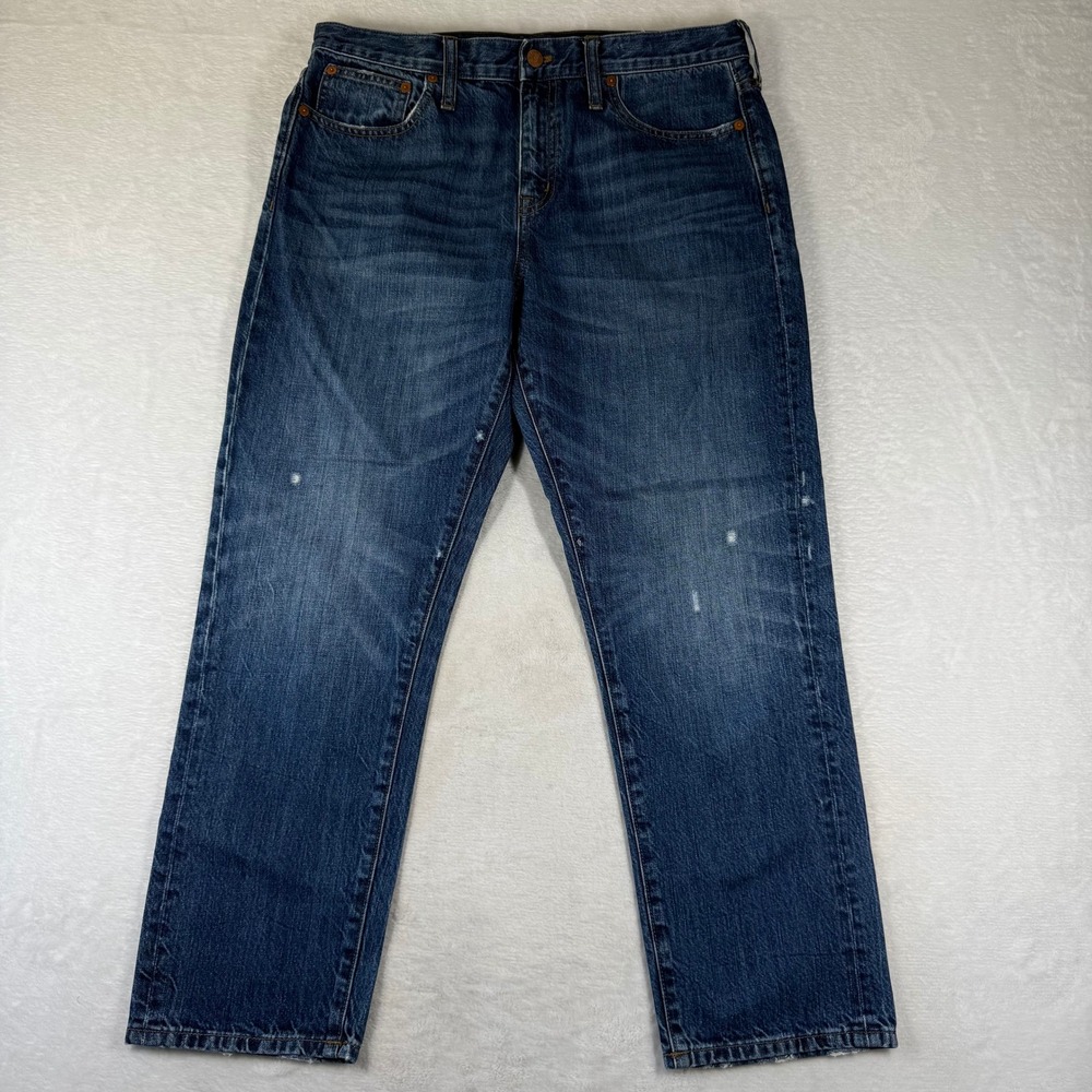 Madewell Straight Leg Crop Jean Blue Medium Wash 100% Cotton Denim E9639 Size 30